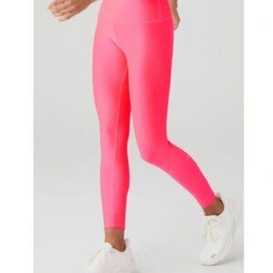 NWT ALO YOGA 7/8 high waist airlift leggings - pink coral - large`
